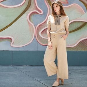 NOMADICO Cashmere knit Detailed draw strong wide leg Pants XS/S excellent soft